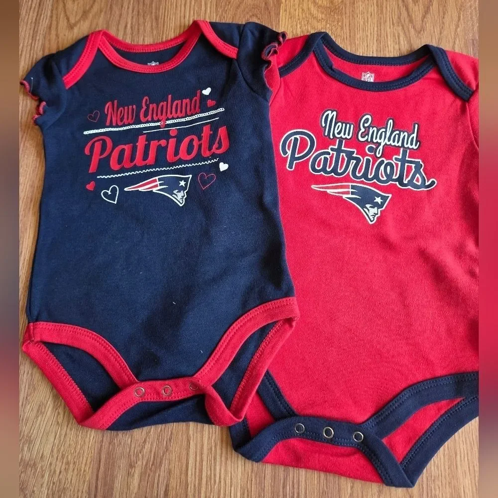 NFL New England Patriots Baby 3-6M 2pc Set New 100% Cotton Superbowl
